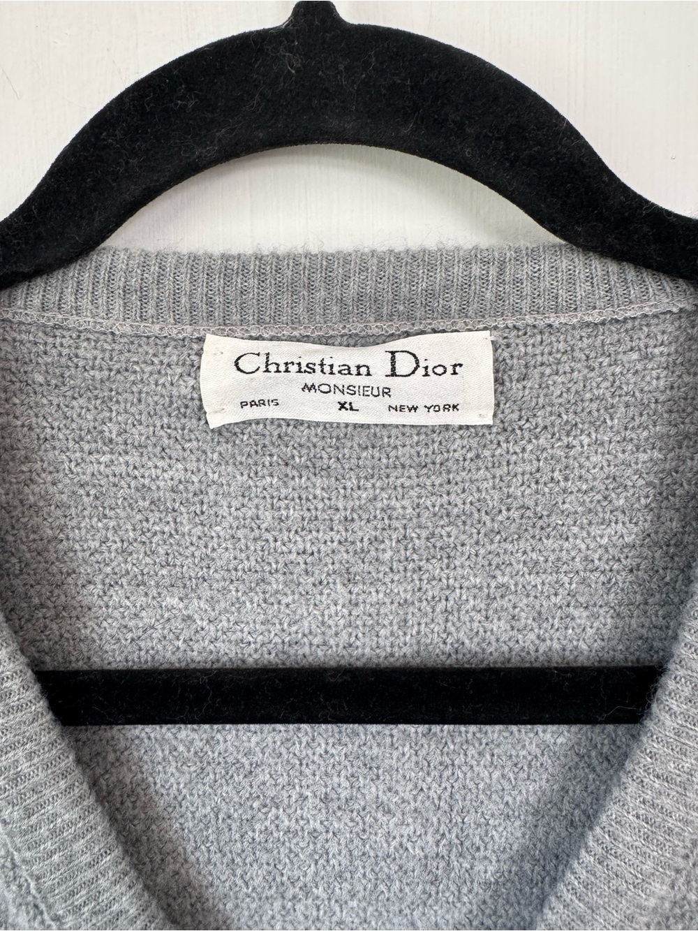 Vintage Dior Monsieur Men's Gray Crewneck Sweater